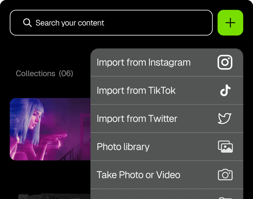Store and organize content
